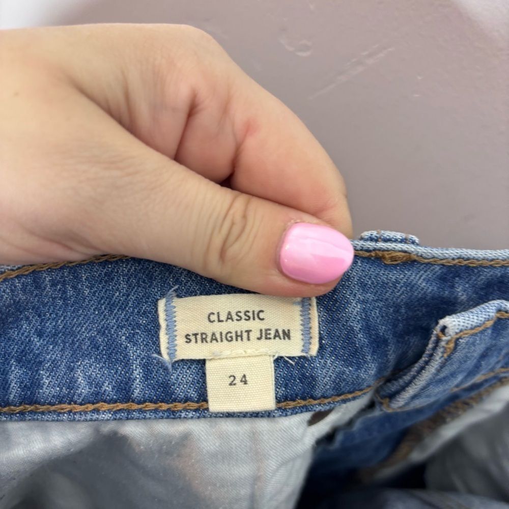 Madewell Classic Straight Jeans in Nearwood Wash Size 24 M3520 - Picture 11 of 16